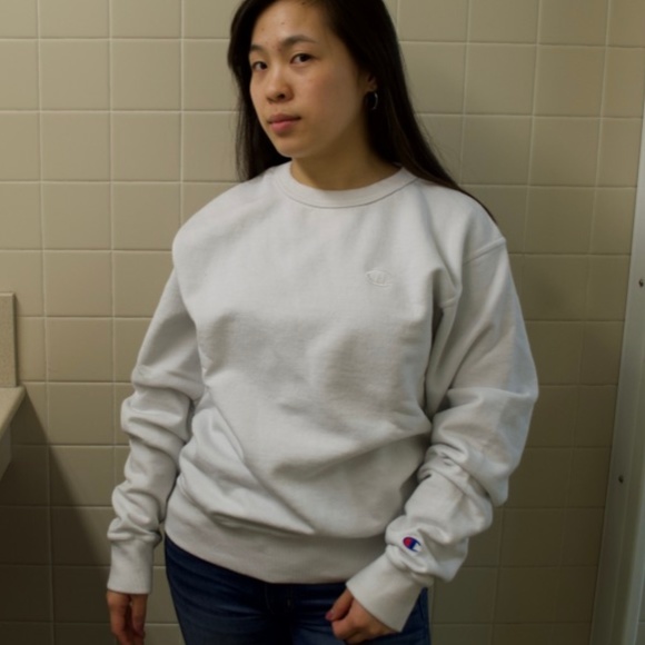 Champion Sweaters - Champion White Pullover Sweatshirt